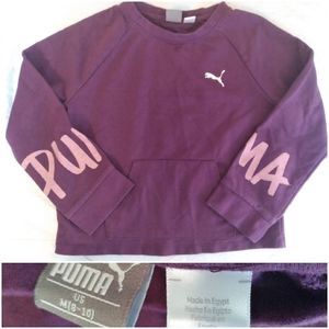 PUMA Big Girls Pullover Sweater Tag Pack French Terry Purple Sweater size M